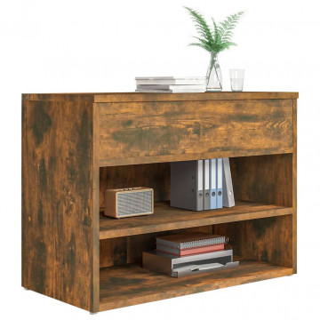 Bancă pentru pantofi stejar fumuriu 60x30x45 cm lemn prelucrat - Img 4