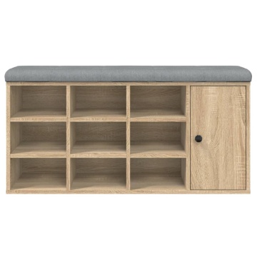 Bancă pentru pantofi stejar sonoma 102x32x50 cm lemn prelucrat - Img 8