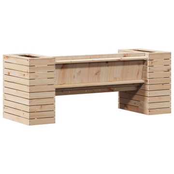 Banchetă cu jardiniere, 167,5x60x65 cm, lemn masiv de pin - Img 6