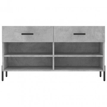 Bancheta pantofar, gri beton, 102x35x55 cm, lemn prelucrat - Img 5