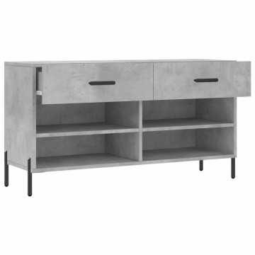 Bancheta pantofar, gri beton, 102x35x55 cm, lemn prelucrat - Img 8