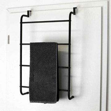 Bathroom Solutions Suport de prosoape pentru uși, negru, metal - Img 7