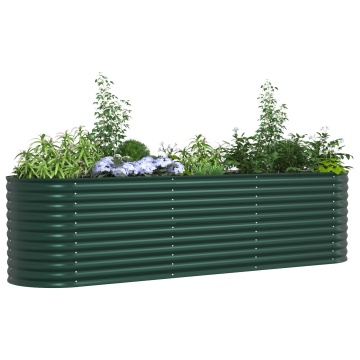 Bază de Grădină Ridicată Verde 320x80x81 cm din Oțel Galvanizat - Img 3
