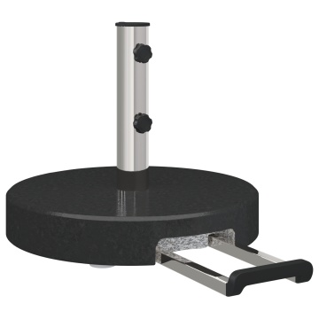 Bază Umbrelă cu Roți cu Mâner Granit Negru 29 kg Rotund - Img 2