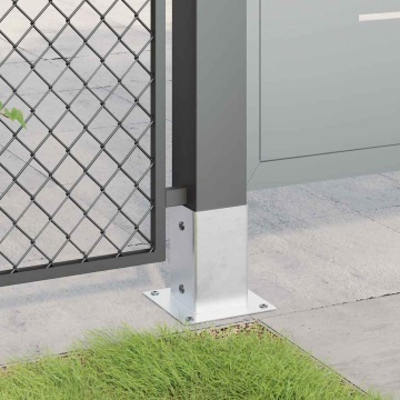 Baze stâlp pătrate 4 buc Argintiu 81x81 mm Oțel galvanizat - Img 3