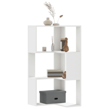 Bibliotecă 3 niveluri alb 50x50x102 cm lemn prelucrat - Img 1