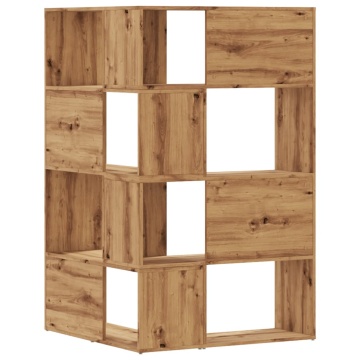 Bibliotecă 4 nivel stejar artizanal 85x85x140 cm lemn prelucrat - Img 5