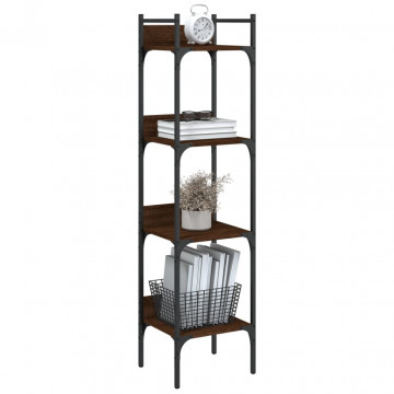 Bibliotecă 4 niveluri stejar maro 35x30x138,5 cm lemn prelucrat - Img 4