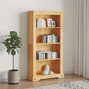 Bibliotecă 4 rafturi pin, stil mexican Corona 80x29x150 cm - Img 1