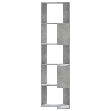 Bibliotecă 5 niveluri gri beton 50x50x179cm lemn prelucrat - Img 4