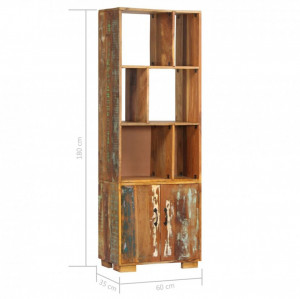 Bibliotecă, 60 x 35 x 180 cm, lemn masiv reciclat - Img 7