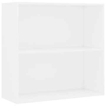 Bibliotecă, alb, 80x30x76,5 cm, lemn prelucrat - Img 2