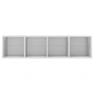 Bibliotecă/Comodă TV, alb extralucios, 143 x 30 x 36 cm - Img 5