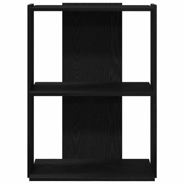 Bibliotecă cu 3 etaje, negru, 60x30x80 cm, lemn de prelucrare - Img 4
