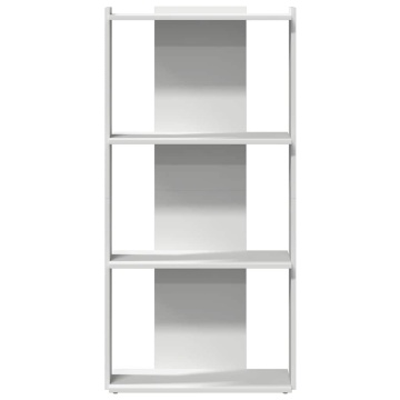 Bibliotecă cu 3 niveluri, alb, 60x30x120 cm, lemn de prelucrare - Img 4