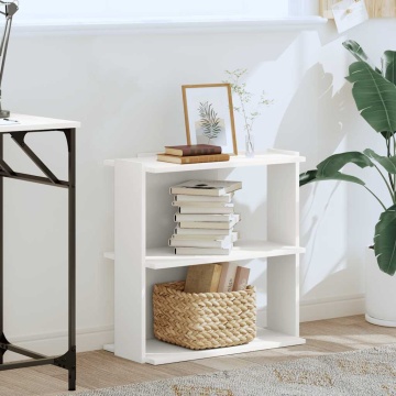 Bibliotecă cu 3 niveluri, alb 60x30x60 cm lemn prelucrat - Img 3