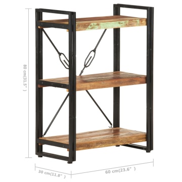 Bibliotecă cu 3 rafturi, 60x30x80 cm, lemn masiv reciclat - Img 8