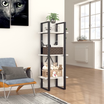 Bibliotecă cu 3 rafturi, alb, 40x30x105 cm, PAL - Img 3