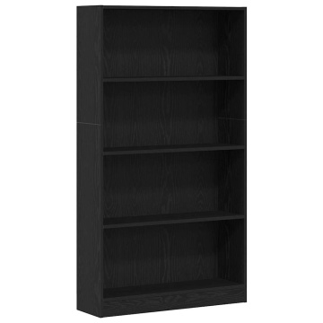 Bibliotecă cu 4 etaje Stejar negru 80x24x143 cm Lemn prelucrat - Img 2