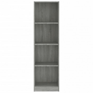 Bibliotecă cu 4 niveluri gri sonoma 40x24x143 cm lemn compozit - Img 4