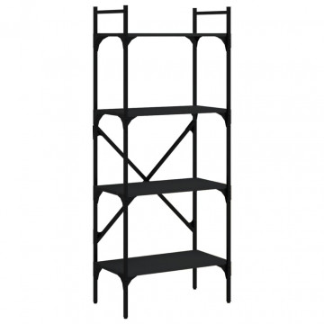 Bibliotecă cu 4 niveluri, negru, 56x31,5x138,5 cm lemn compozit - Img 2