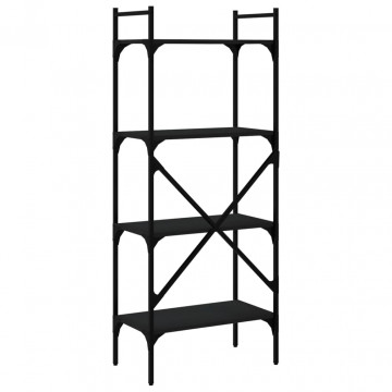 Bibliotecă cu 4 niveluri, negru, 56x31,5x138,5 cm lemn compozit - Img 5