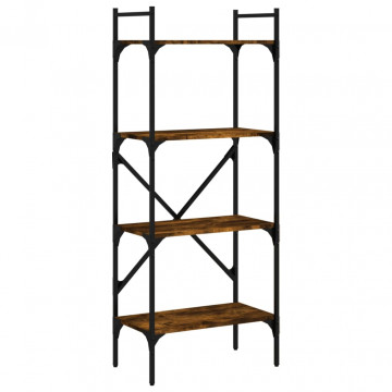 Bibliotecă cu 4 niveluri, stejar fumuriu, 56x31,5x138,5 cm lemn - Img 2