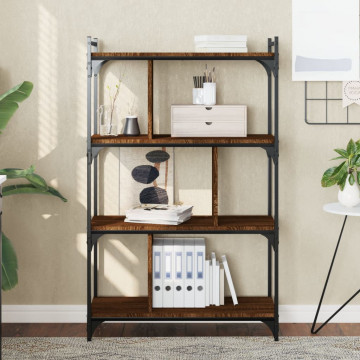 Bibliotecă cu 4 niveluri stejar maro 76x32x123 cm lemn compozit - Img 1