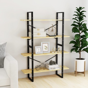 Bibliotecă cu 4 rafturi, 100x30x140 cm, lemn masiv de pin - Img 3