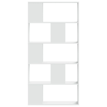 Bibliotecă cu 5 niveluri, alb 80,5x23,5x162,5 cm lemn prelucrat - Img 3
