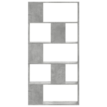 Bibliotecă cu 5 niveluri gri beton 80,5x23,5x162,5 cm lemn - Img 3