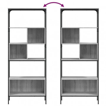 Bibliotecă cu 5 niveluri gri sonoma 76x33x188,5cm lemn compozit - Img 7