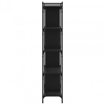 Bibliotecă cu 5 niveluri, negru, 76x32x158 cm, lemn prelucrat - Img 8