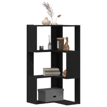 Bibliotecă de colț 3-Nivele Stejar Negru 50x50x102 cm Lemn compus - Img 3