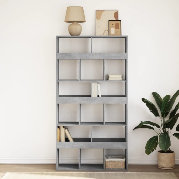Bibliotecă, gri beton, 100x33x187,5 cm, lemn prelucrat - Img 3