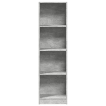 Bibliotecă, gri beton, 40x24x143 cm, lemn prelucrat - Img 4