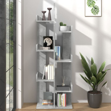 Bibliotecă, gri beton, 48x25,5x140 cm, PAL - Img 1