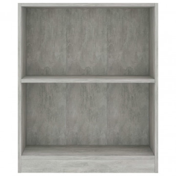 Bibliotecă, gri beton, 60x24x74,5 cm, lemn compozit - Img 4