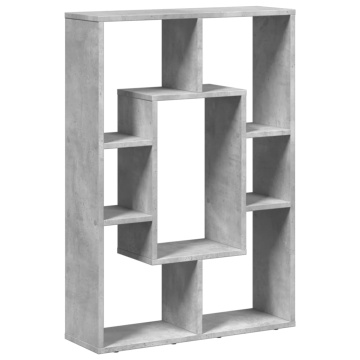 Bibliotecă, gri beton, 63x20x90 cm, lemn prelucrat - Img 6
