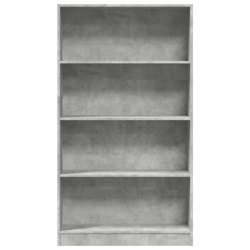 Bibliotecă, gri beton, 80x24x143 cm, lemn prelucrat - Img 4