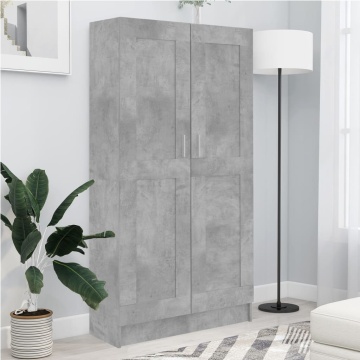 Bibliotecă, gri beton, 82,5 x 30,5 x 150 cm, lemn prelucrat - Img 1