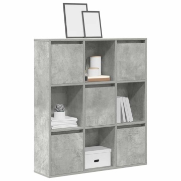 Bibliotecă, gri beton, 89x24x101,5 cm, lemn prelucrat - Img 1