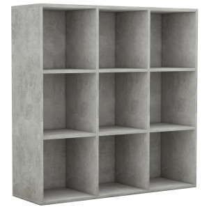 Bibliotecă, gri beton, 98 x 30 x 98 cm, PAL - Img 2