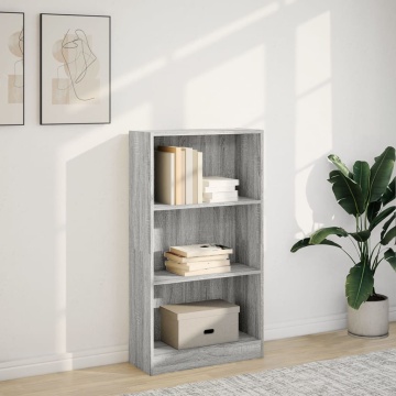 Bibliotecă, gri sonoma, 60x24x109 cm, lemn prelucrat - Img 3