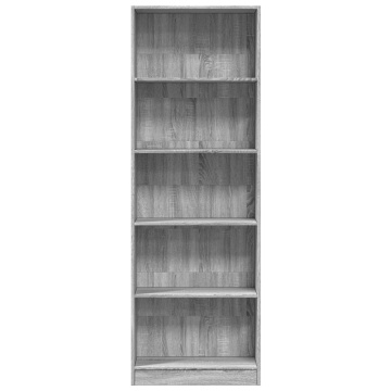 Bibliotecă, gri sonoma, 60x24x176 cm, lemn prelucrat - Img 4