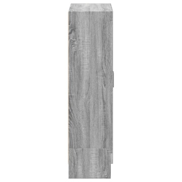 Bibliotecă, gri sonoma, 82,5x30,5x115 cm, lemn prelucrat - Img 10