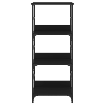 Bibliotecă, negru, 50x33x117,5 cm, lemn prelucrat - Img 4