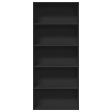Bibliotecă, negru, 80x30x189 cm, lemn prelucrat - Img 4