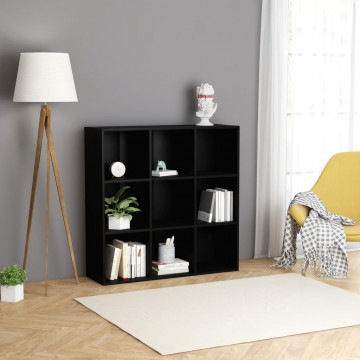 Bibliotecă, negru, 98 x 30 x 98 cm, PAL - Img 1