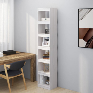 Bibliotecă/Separator cameră, alb, 40x30x199 cm, lemn masiv pin - Img 1